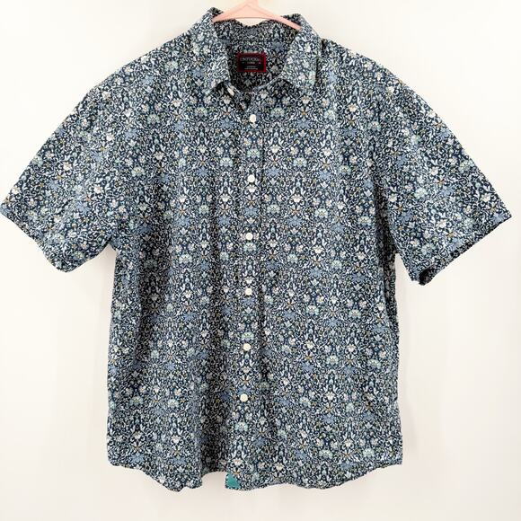 UNTUCKit Other - UNTUCKit Alverdi Shirt Men’s Large short sleeve blue floral button down 40643
